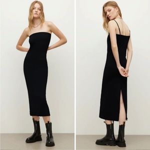 All Saints Black slip dress Sz 8